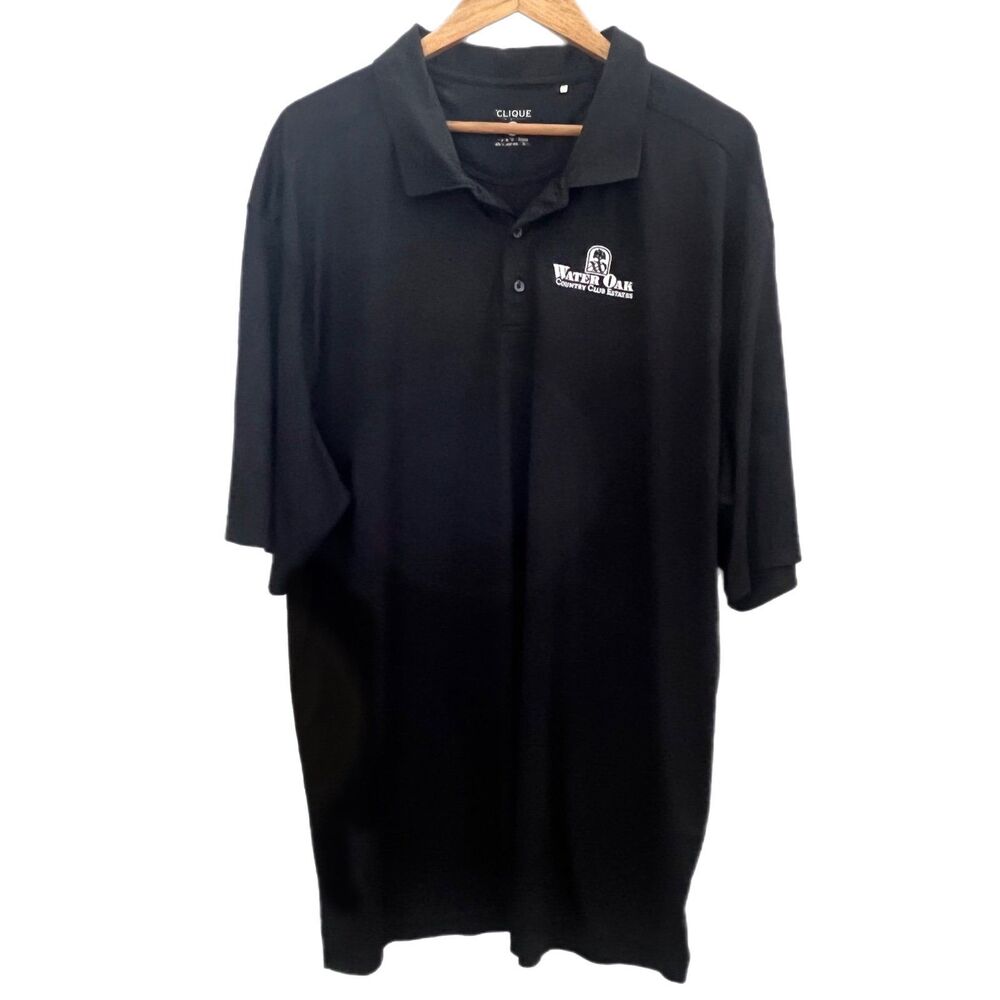 5XL Men’s black Performance fabric polo shirt